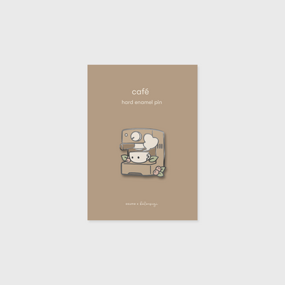 café enamel pin